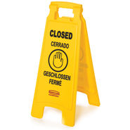 6112-78 Floor Sign with Multi-Lingual Closed Imprint, 2-sided 
